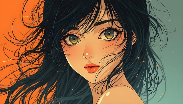 Free girl cute eyes illustration