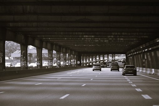 Autopista, Carretera, Coches, Túnel