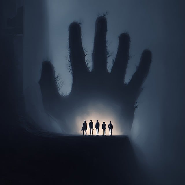 Free ai generated silhouette hand illustration