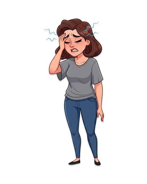 Free ai generated woman headache illustration
