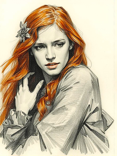 Download free HD stock image of Ai Generated Woman Free ai generated woman sketch illustration