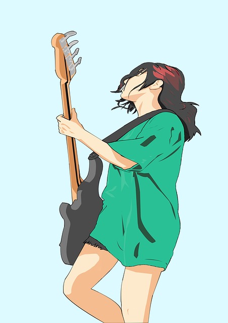 Niña, Mujer, Música, Guitarra, Banda
