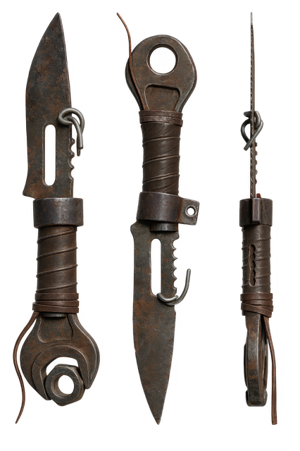 Free ai generated survival tools fantasy blade illustration