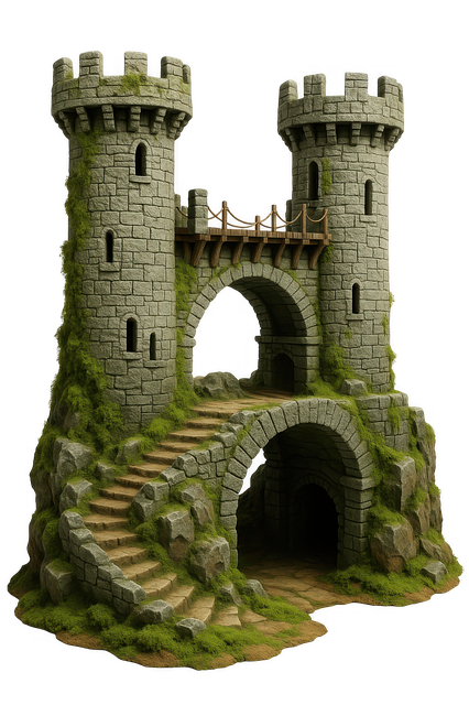 Free ai generated fantasy castle stone fortress illustration