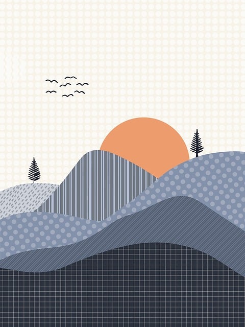 Free abstract boho landscape illustration