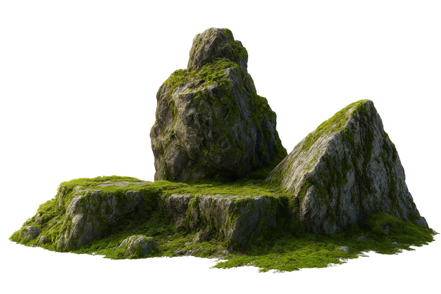 Free mossy rocks natural boulders stone formation illustration