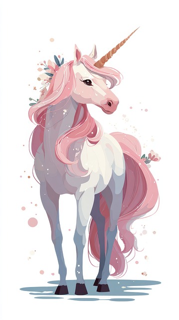 Free Unicorn Pastel Colors illustration and picture