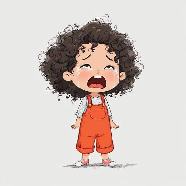 Free ai generated toddler crying illustration