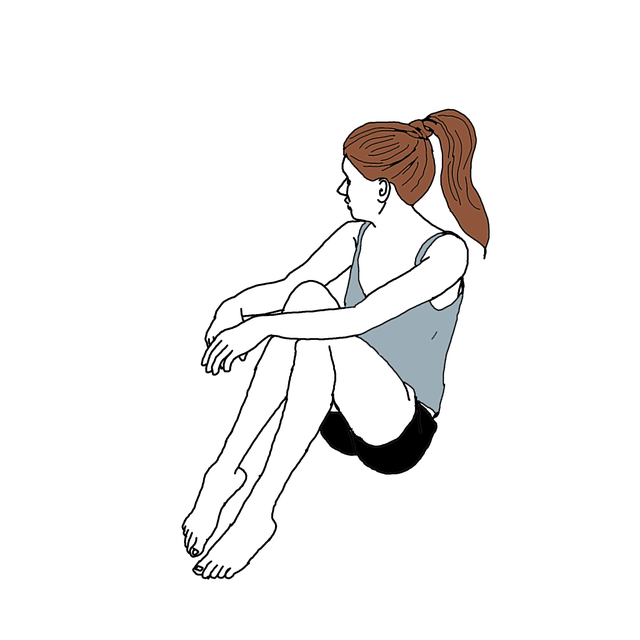 Free sat posture casual clothes illustration