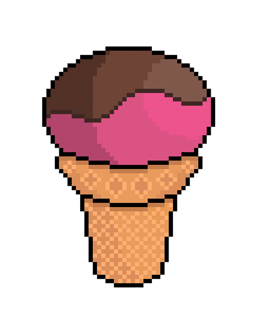 Free pixel art ice cream cone pixel ice cream illustration