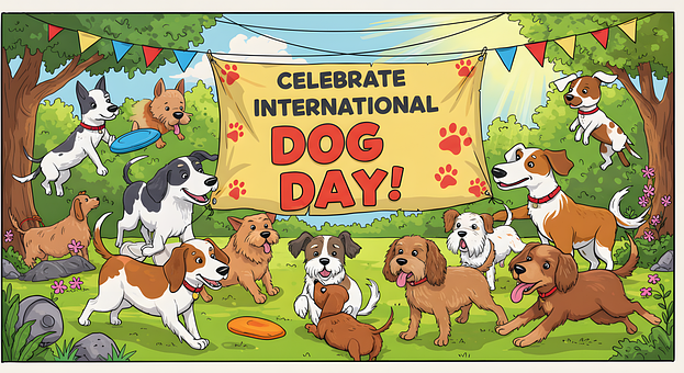 Free International Dog Day Celebrate illustration and picture