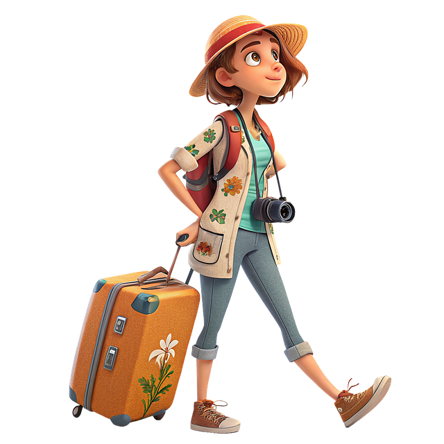 Free tourist hike travel illustration