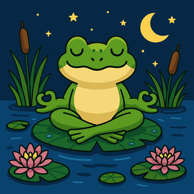 Free ai generated frog pond vector