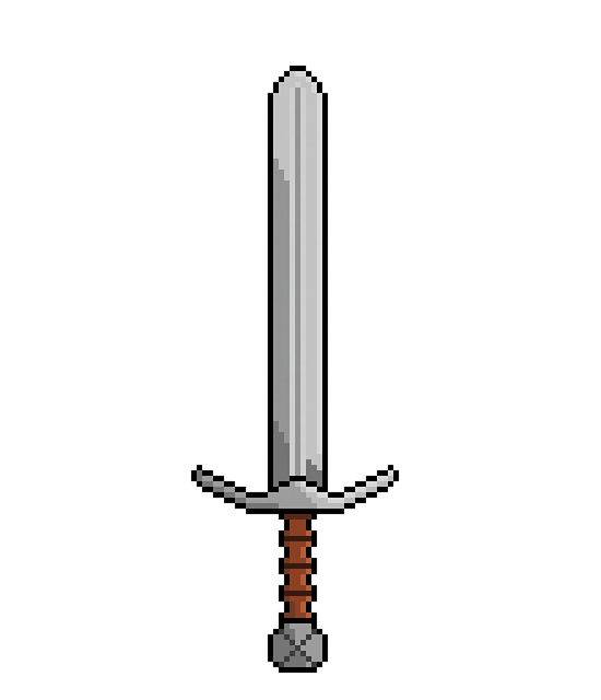 Free Pixel Art Iron Sword photo and picture