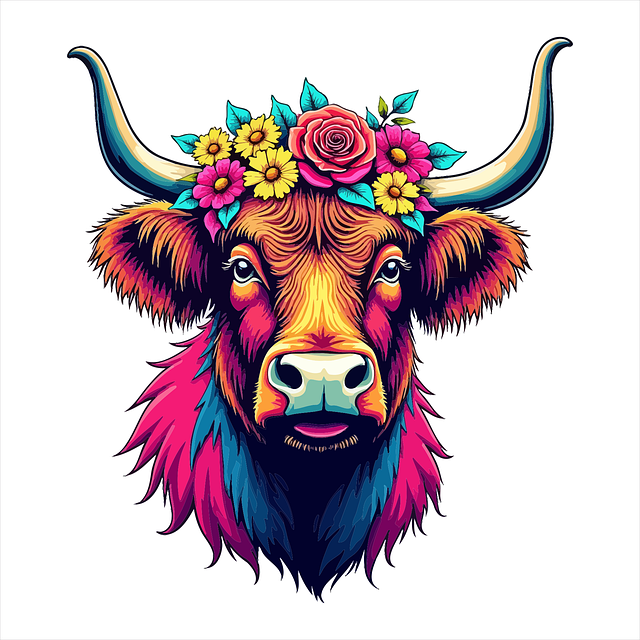 Free cow highland calf vector