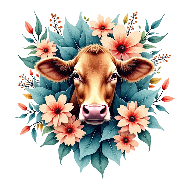 Free cow highland calf illustration
