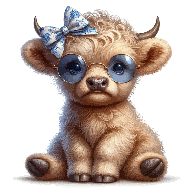 Free cow highland calf illustration