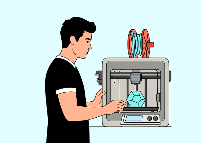 Free printer 3d printing technology vector