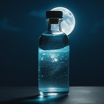 Mond, Wasser, Flasche, Glas, Magie