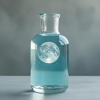 Mond, Wasser, Flasche, Glas, Magie