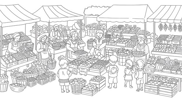 Free Market Outdoor illustration and picture