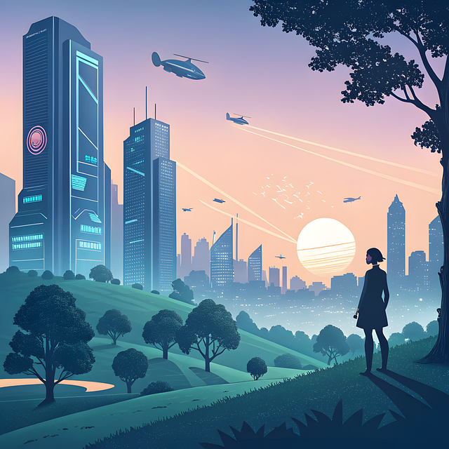 Free futuristic city sci-fi city future metropolis illustration