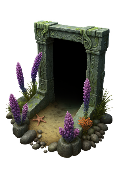 Free ai generated underwater arch stone ruins illustration