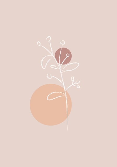 Free botanical minimalistic drawing illustration