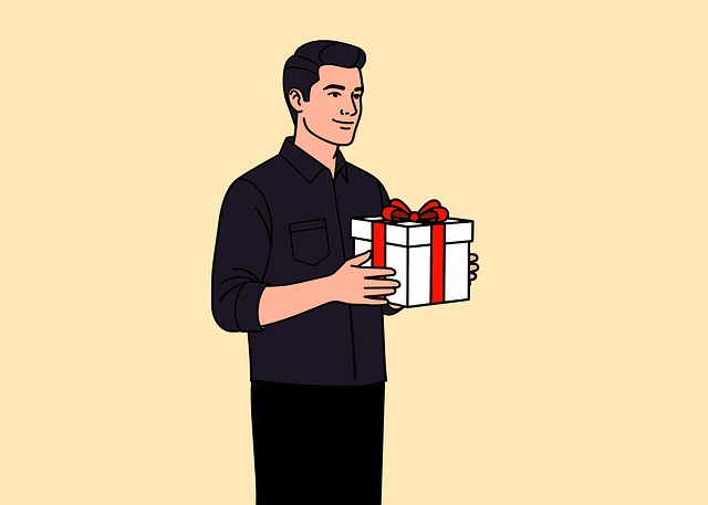 Free gift present man vector
