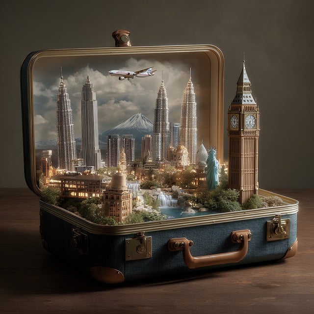 Free ai generated suitcase miniature illustration
