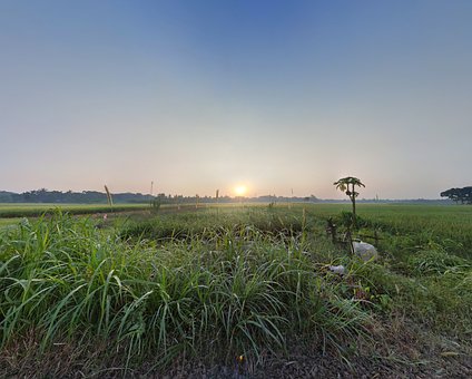 Solnedgang, Landskab, Sol, Himmel, Natur