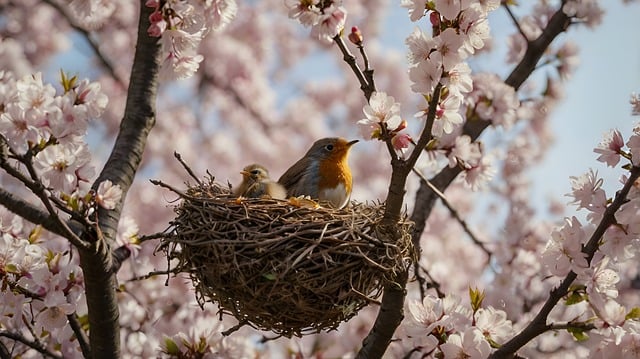 Free ai generated bird nest illustration