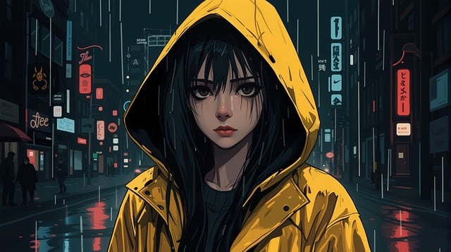 Ai Generado, Lluvia, Neón, Urbano, Calle