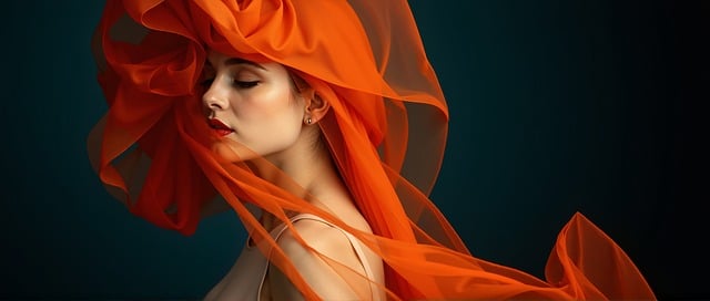 Ai Generado, Moda, Naranja, Seda, Fluido