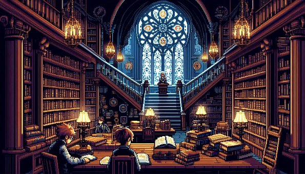 Free Library Pixel illustration and picture