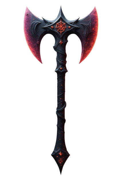 Free ai generated fantasy battle axe dark weapon illustration