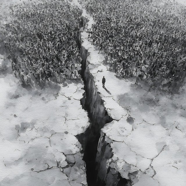 Free man crack earth illustration