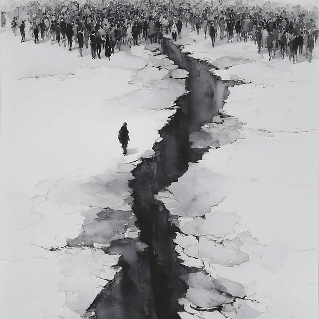 Free person ice crack illustration