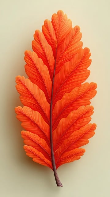 Free orange leaf fern nature illustration
