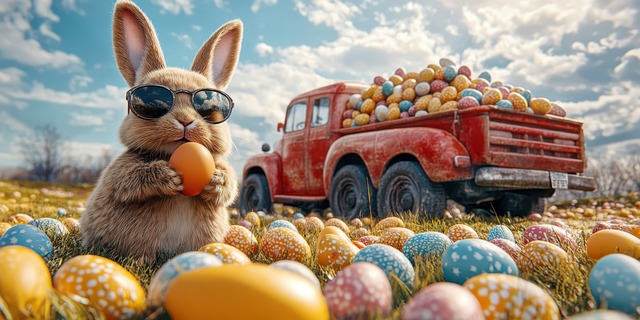 Free animal decorated eggs event illustration