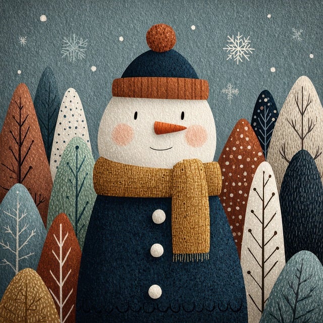 Free ai generated snowflakes trees illustration