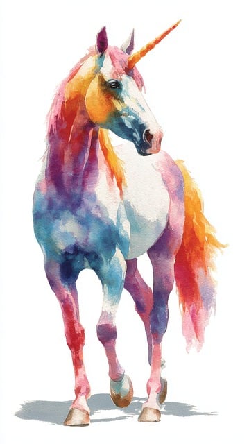 Free Unicorn Watercolor illustration and picture