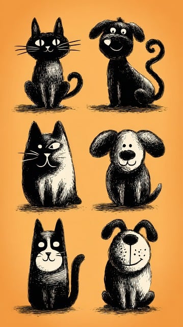 Free Cats Dogs illustration and picture
