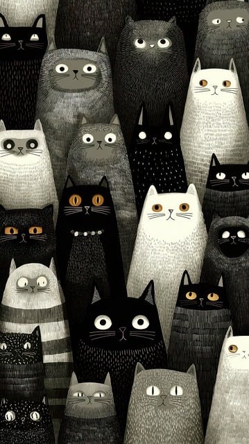 Free Cats Stylized illustration and picture