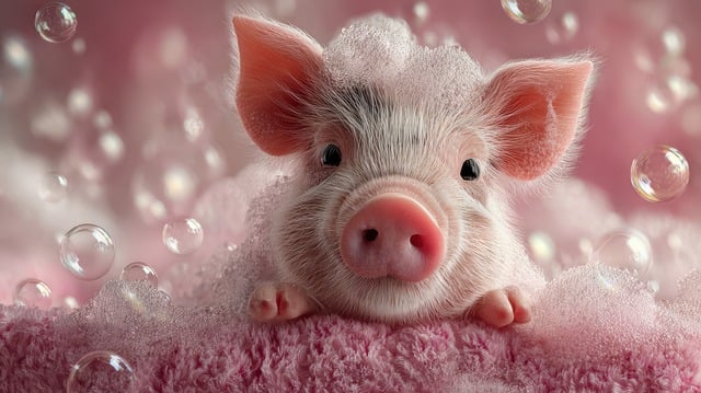 Free Piglet Bathing illustration and picture