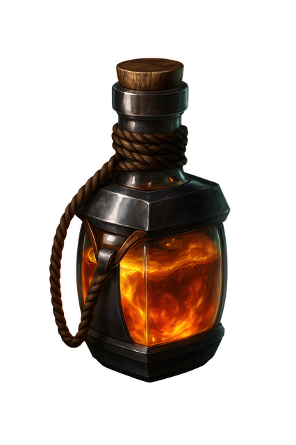 Free fantasy lantern glowing bottle orange light illustration