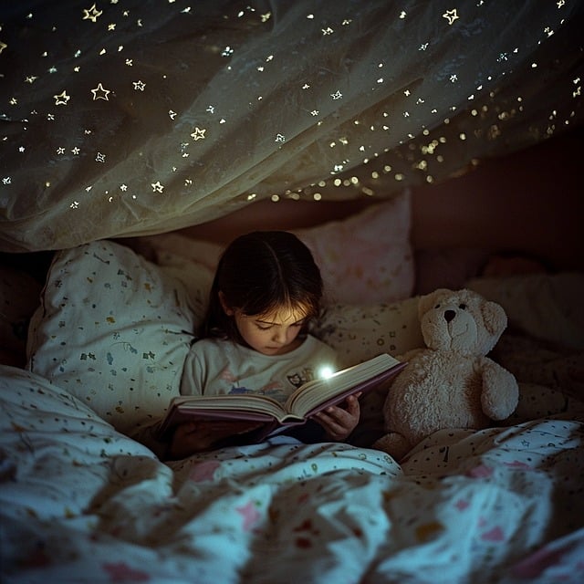 Free cozy girl reading illustration