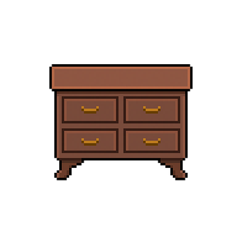 Free Pixel Art Wooden Chest Of Drawers illustration and picture