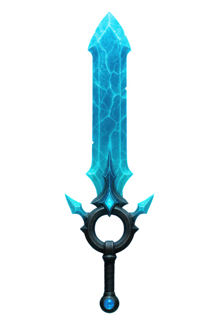Free fantasy sword crystal blade glowing weapon illustration