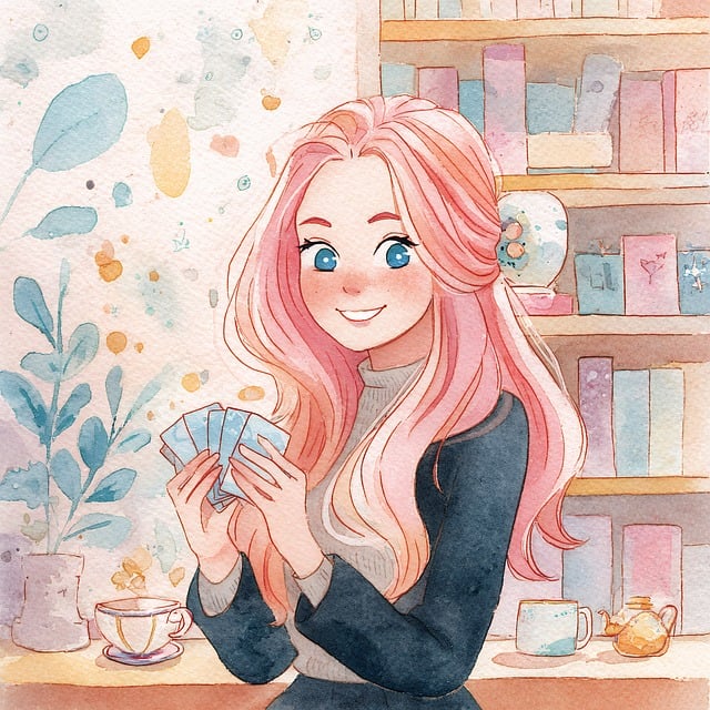 Free woman cards game illustration